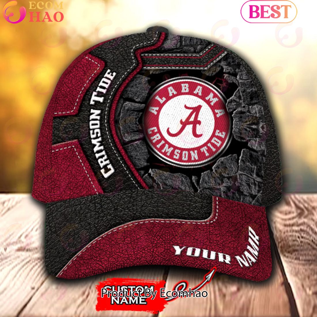 NCAA Alabama Crimson Tide Broken Wall Cap Custom Name