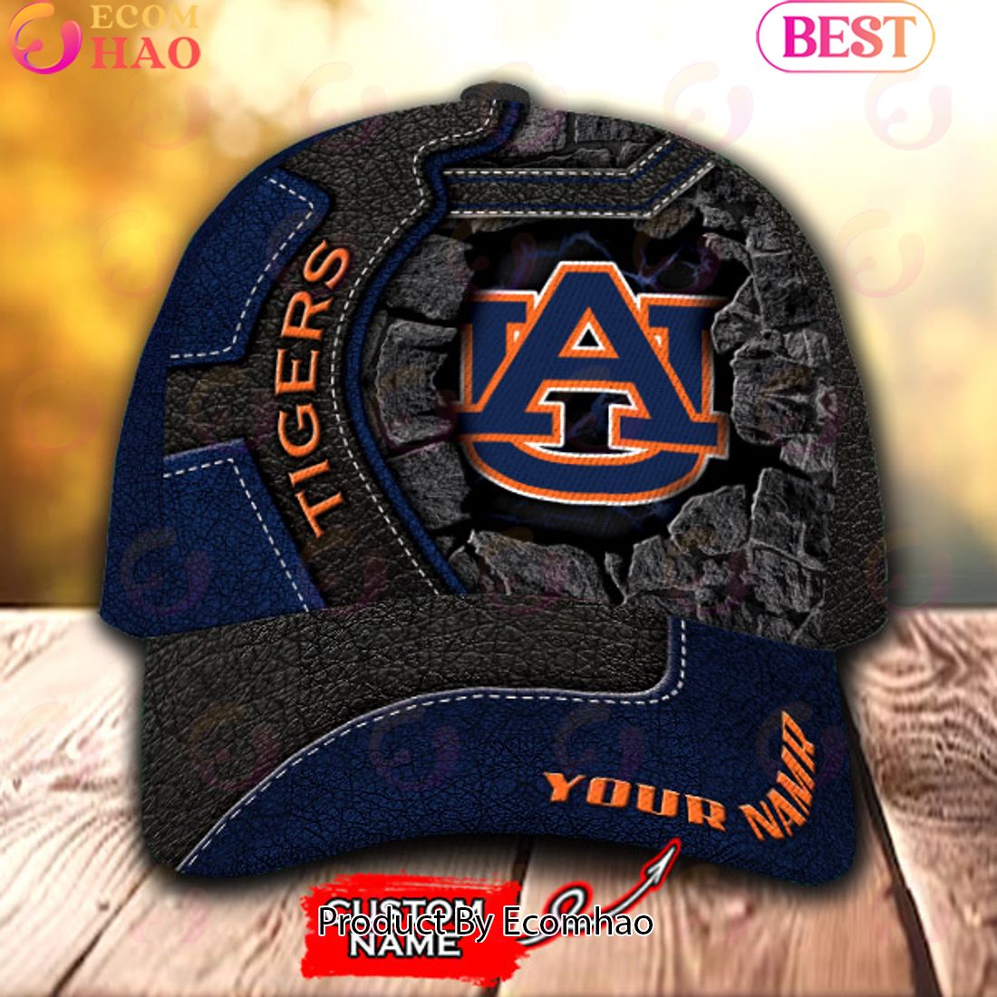 NCAA Auburn Tigers Broken Wall Cap Custom Name