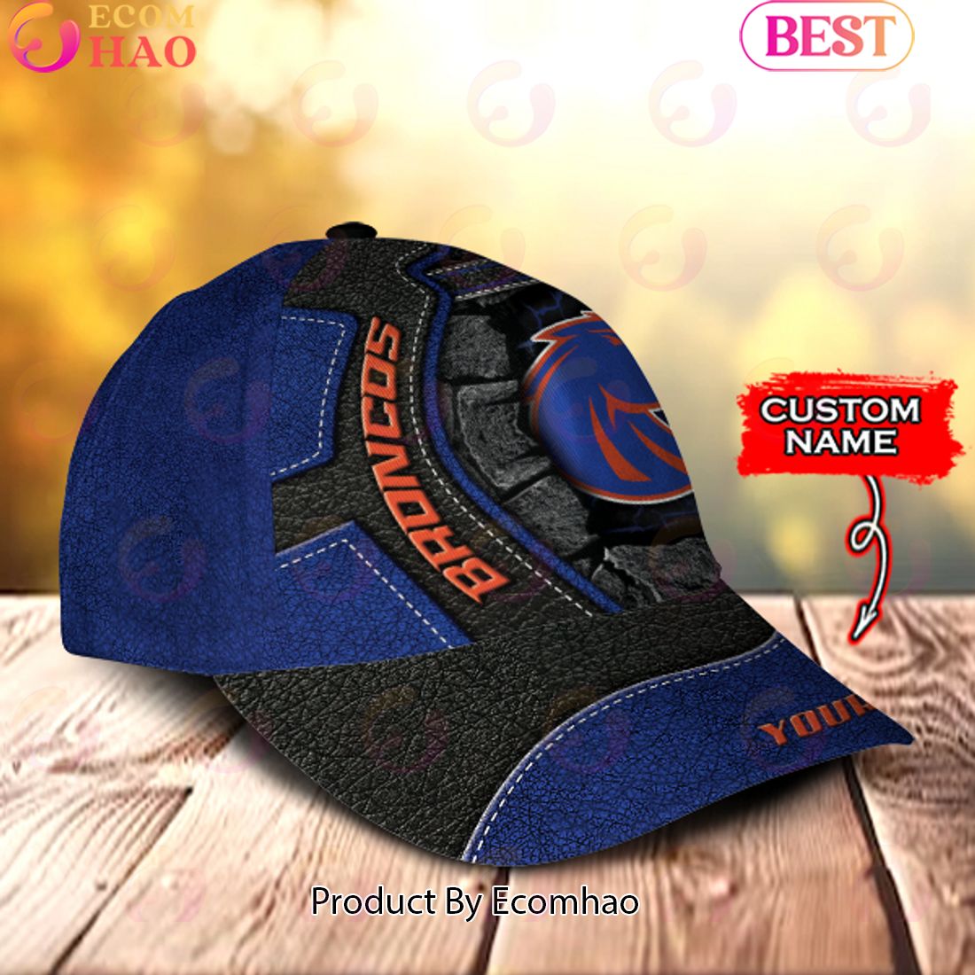 NCAA Boise State Broncos Broken Wall Cap Custom Name