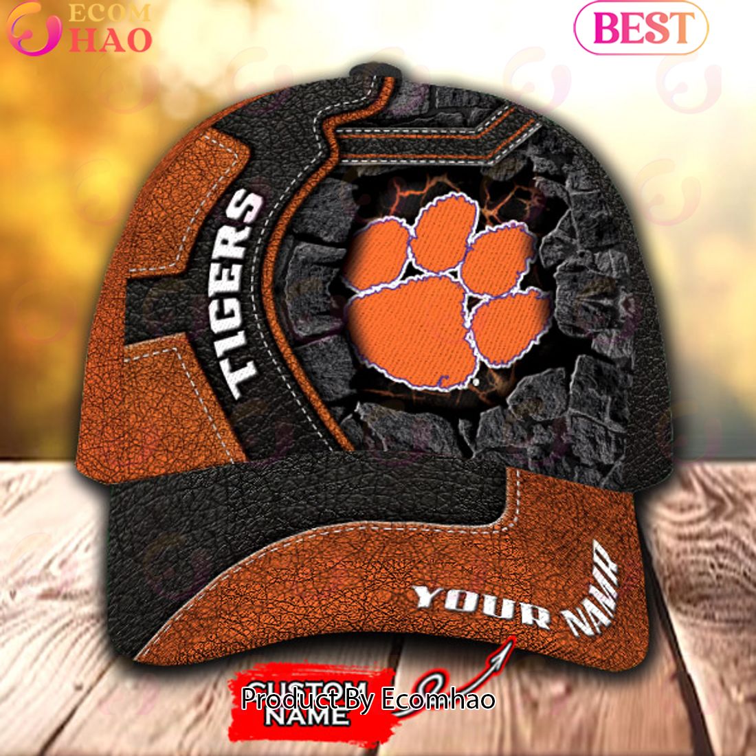 NCAA Clemson Tigers Broken Wall Cap Custom Name