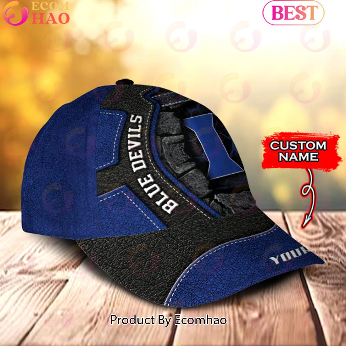 NCAA Duke Blue Devils Broken Wall Cap Custom Name