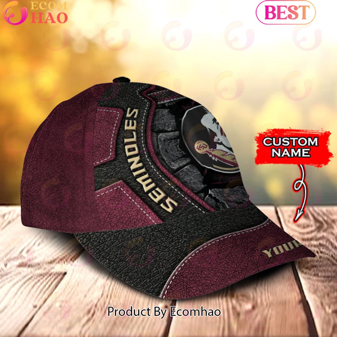 NCAA Florida State Seminoles Broken Wall Cap Custom Name