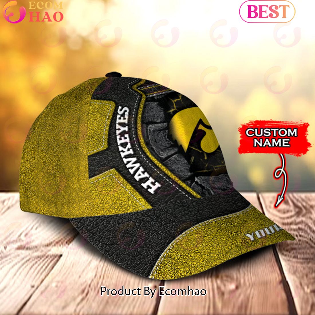 NCAA Iowa Hawkeyes Broken Wall Cap Custom Name