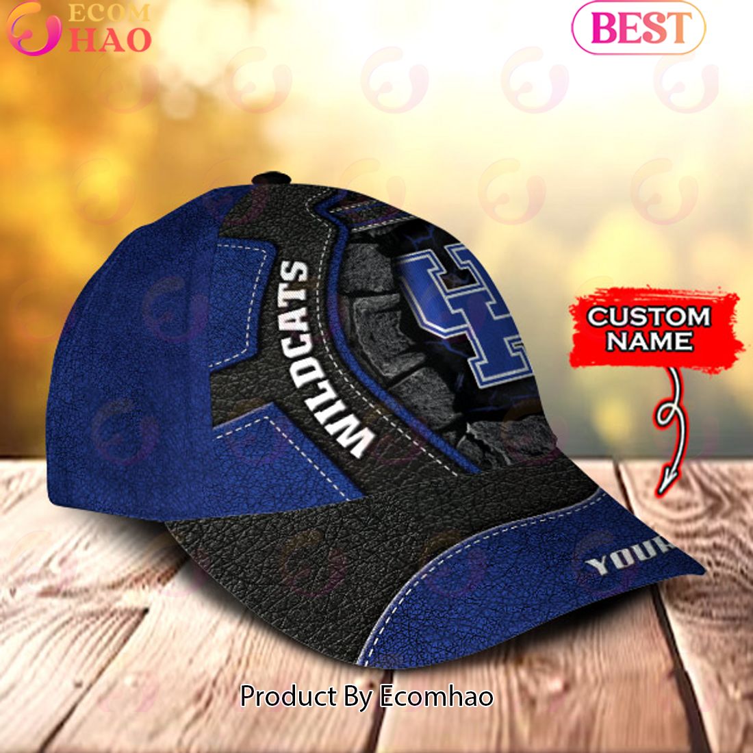 NCAA Kentucky Wildcats Broken Wall Cap Custom Name