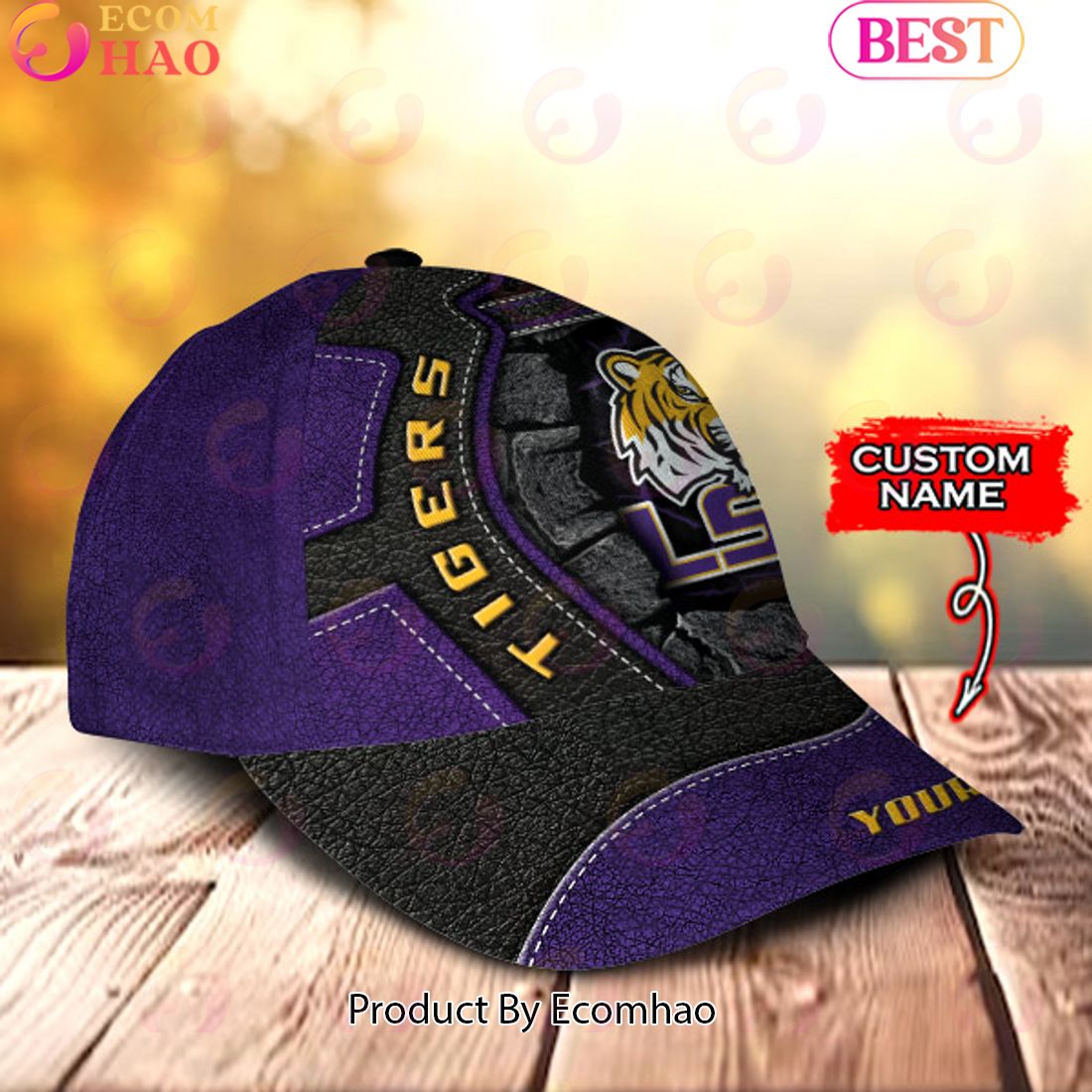 NCAA LSU Tigers Broken Wall Cap Custom Name