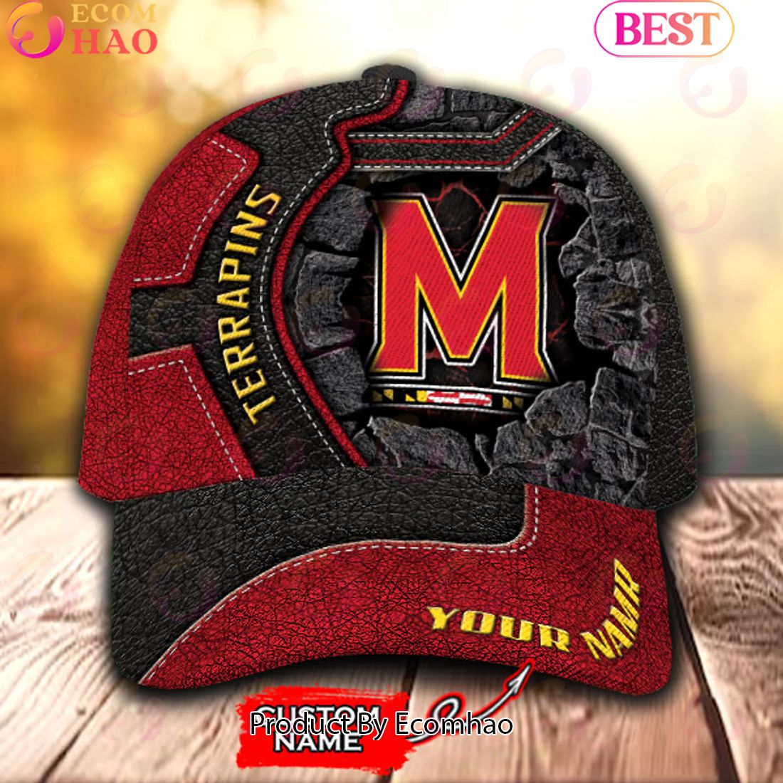 NCAA Maryland Terrapins Broken Wall Cap Custom Name