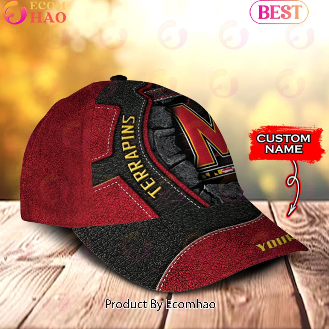 NCAA Maryland Terrapins Broken Wall Cap Custom Name