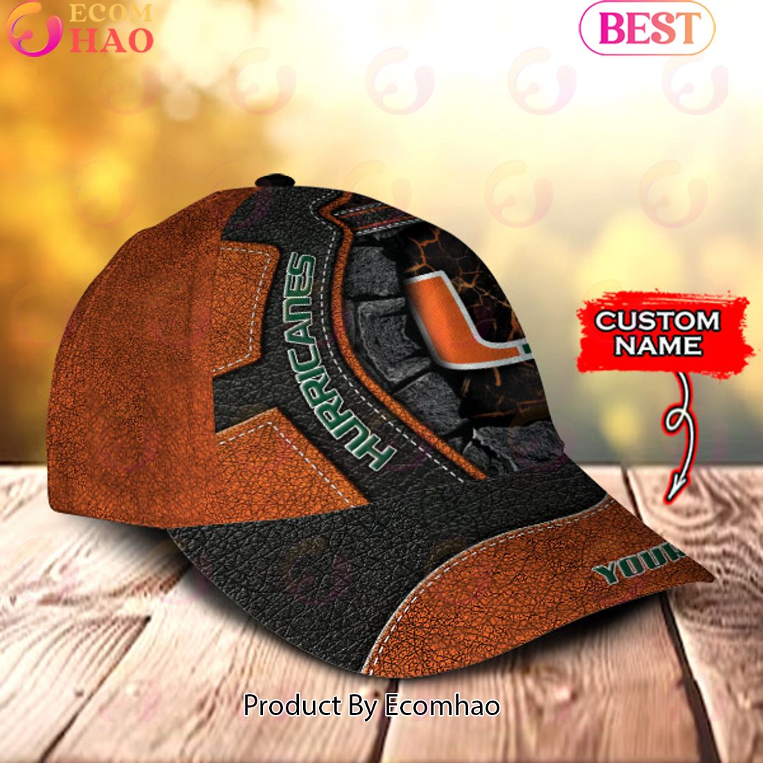 NCAA Miami Hurricanes Broken Wall Cap Custom Name