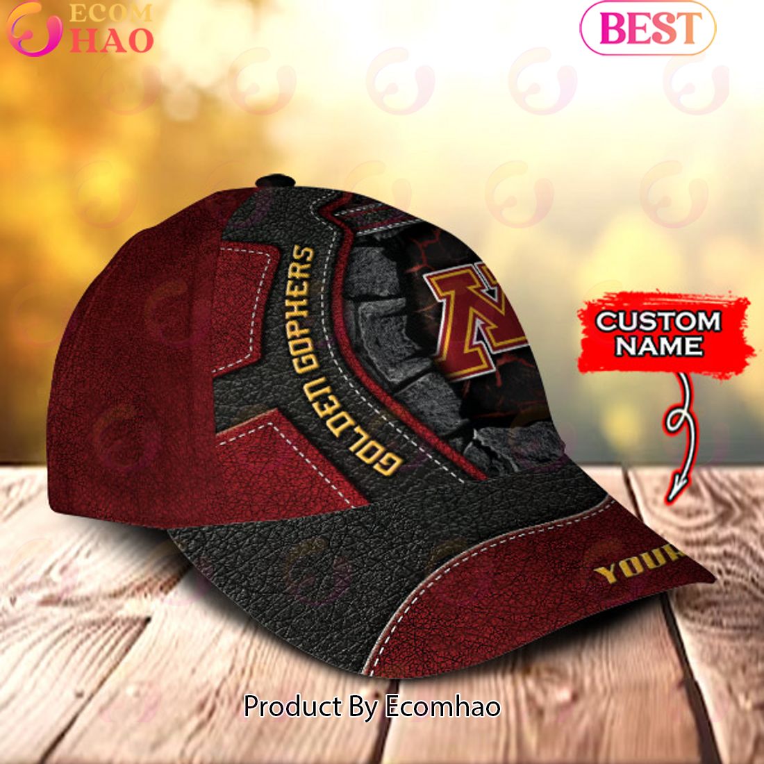 NCAA Minnesota Golden Gophers Broken Wall Cap Custom Name