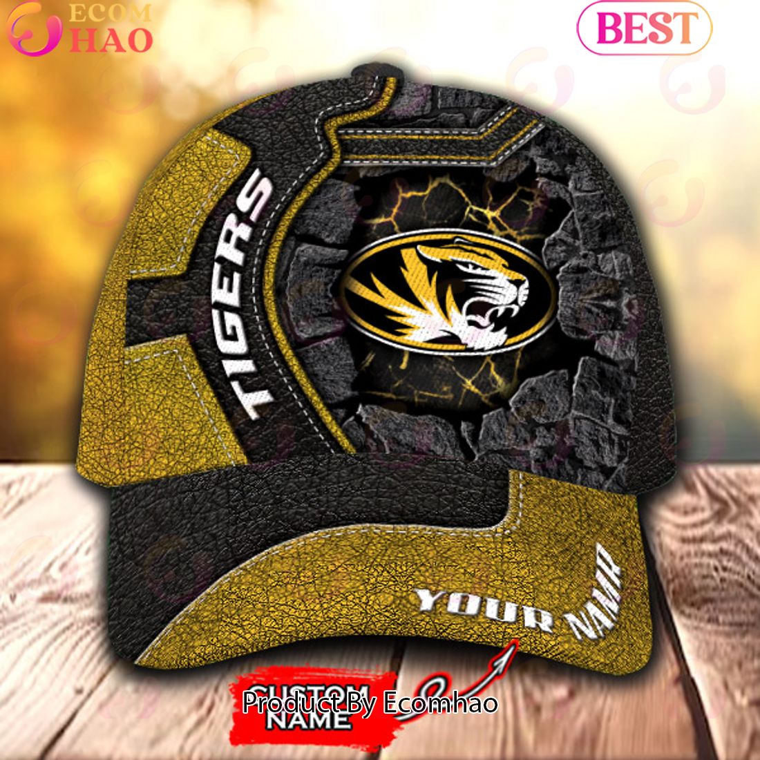 NCAA Missouri Tigers Broken Wall Cap Custom Name