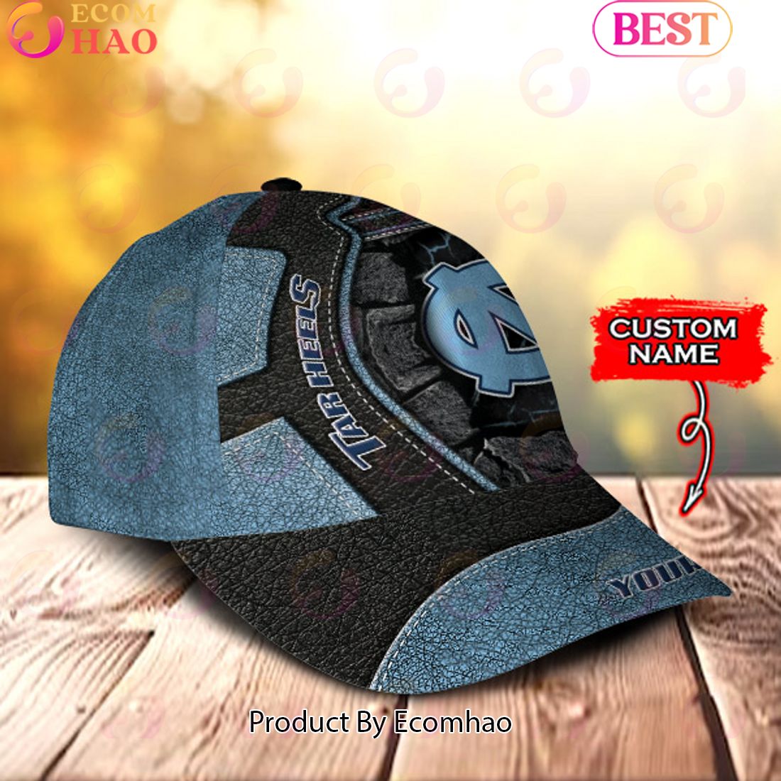 NCAA North Carolina Tar Heels Broken Wall Cap Custom Name