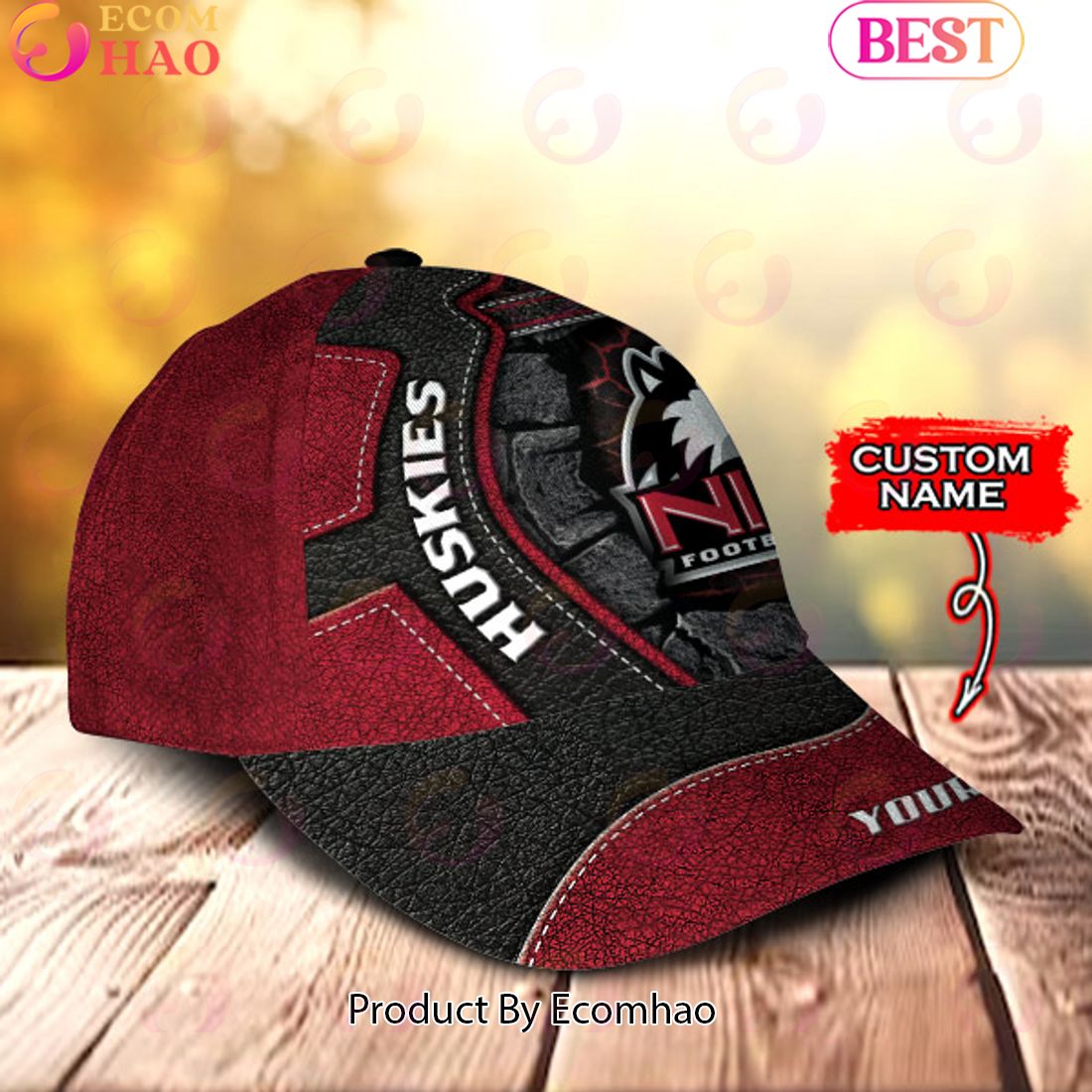 NCAA Northern Illinois Huskies Broken Wall Cap Custom Name