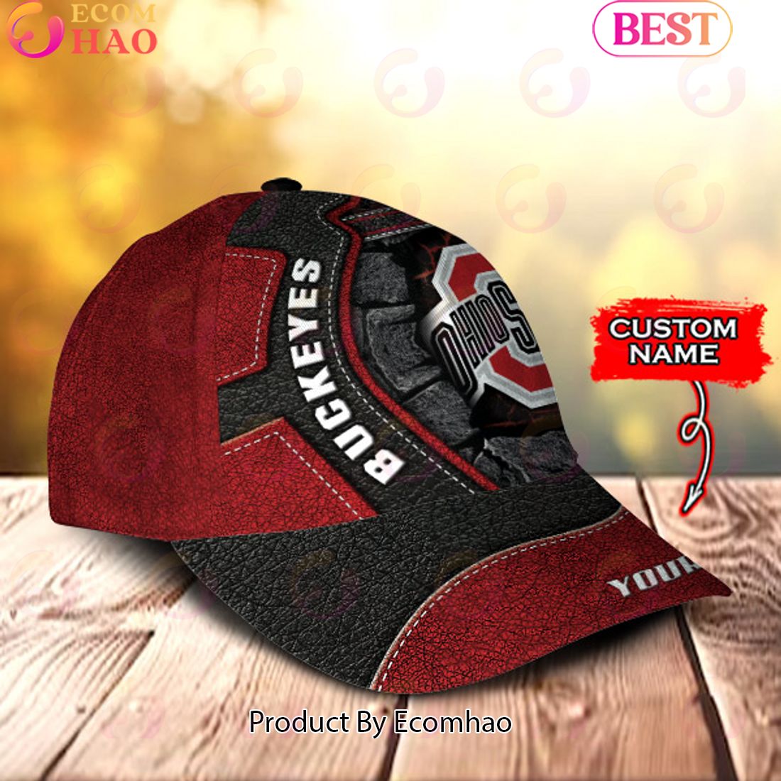 NCAA Ohio State Buckeyes Broken Wall Cap Custom Name