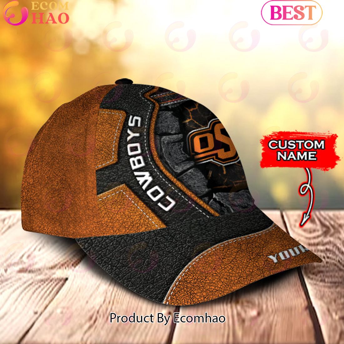 NCAA Oklahoma State Cowboys Broken Wall Cap Custom Name