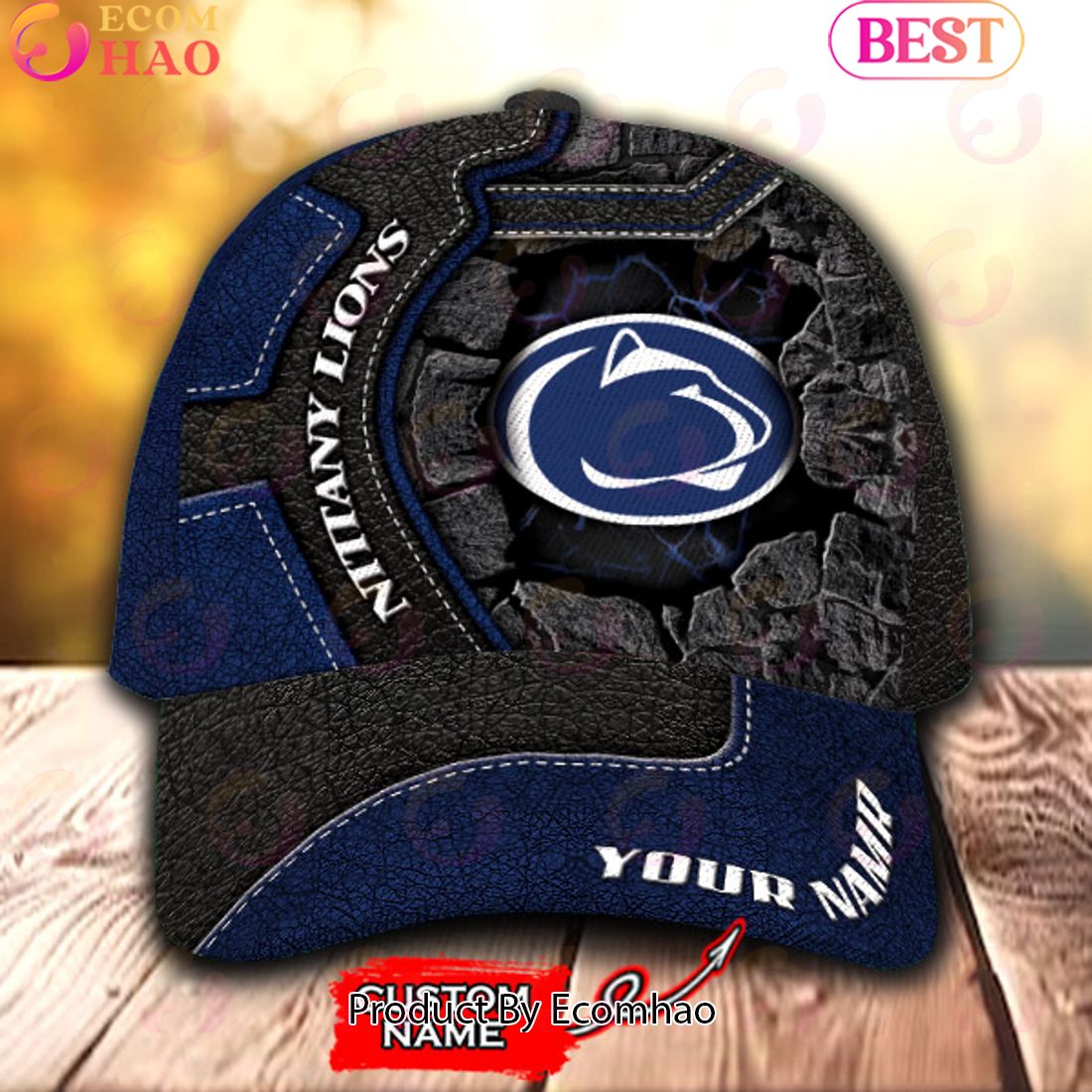 NCAA Penn State Nittany Lions Broken Wall Cap Custom Name