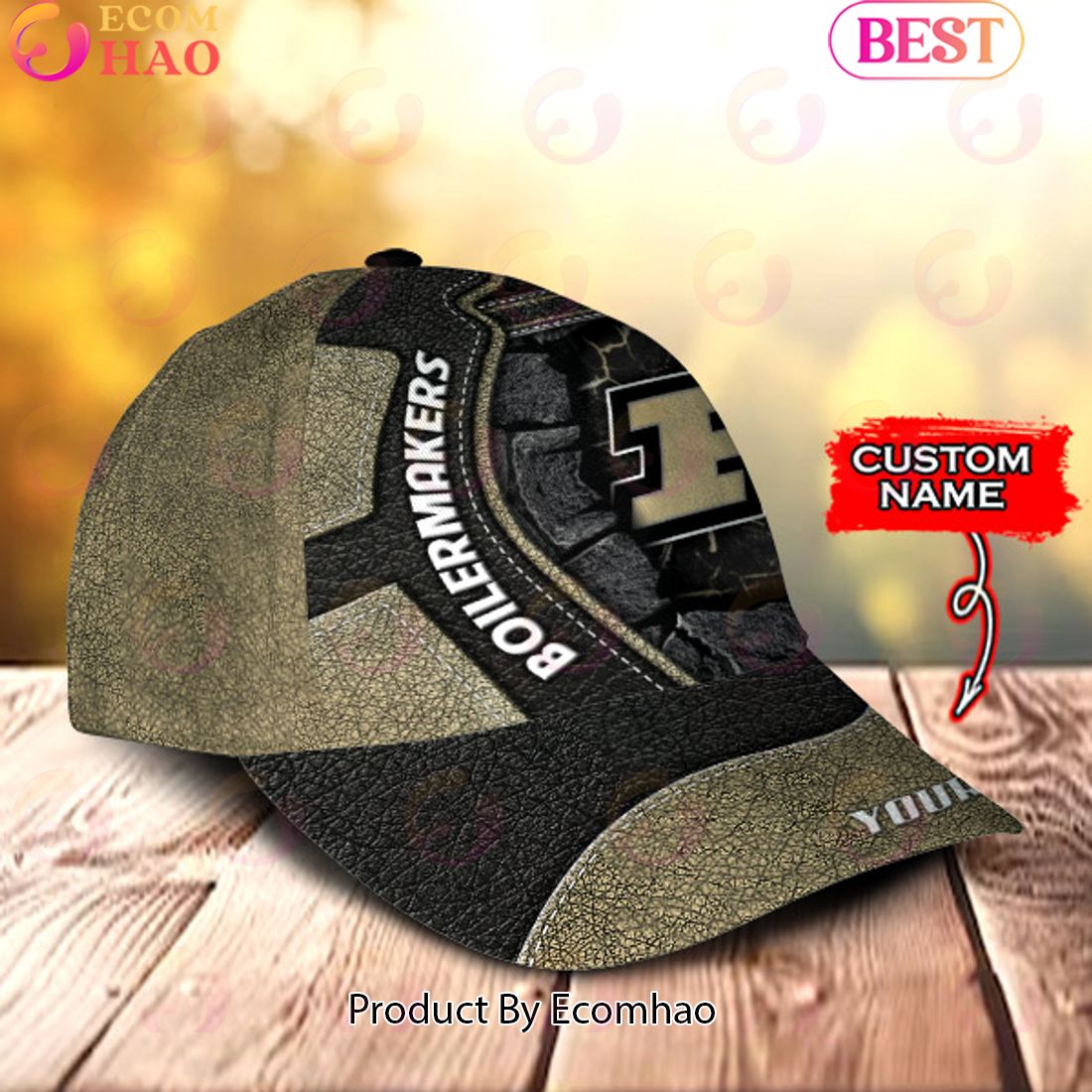 NCAA Purdue Boilermakers Broken Wall Cap Custom Name