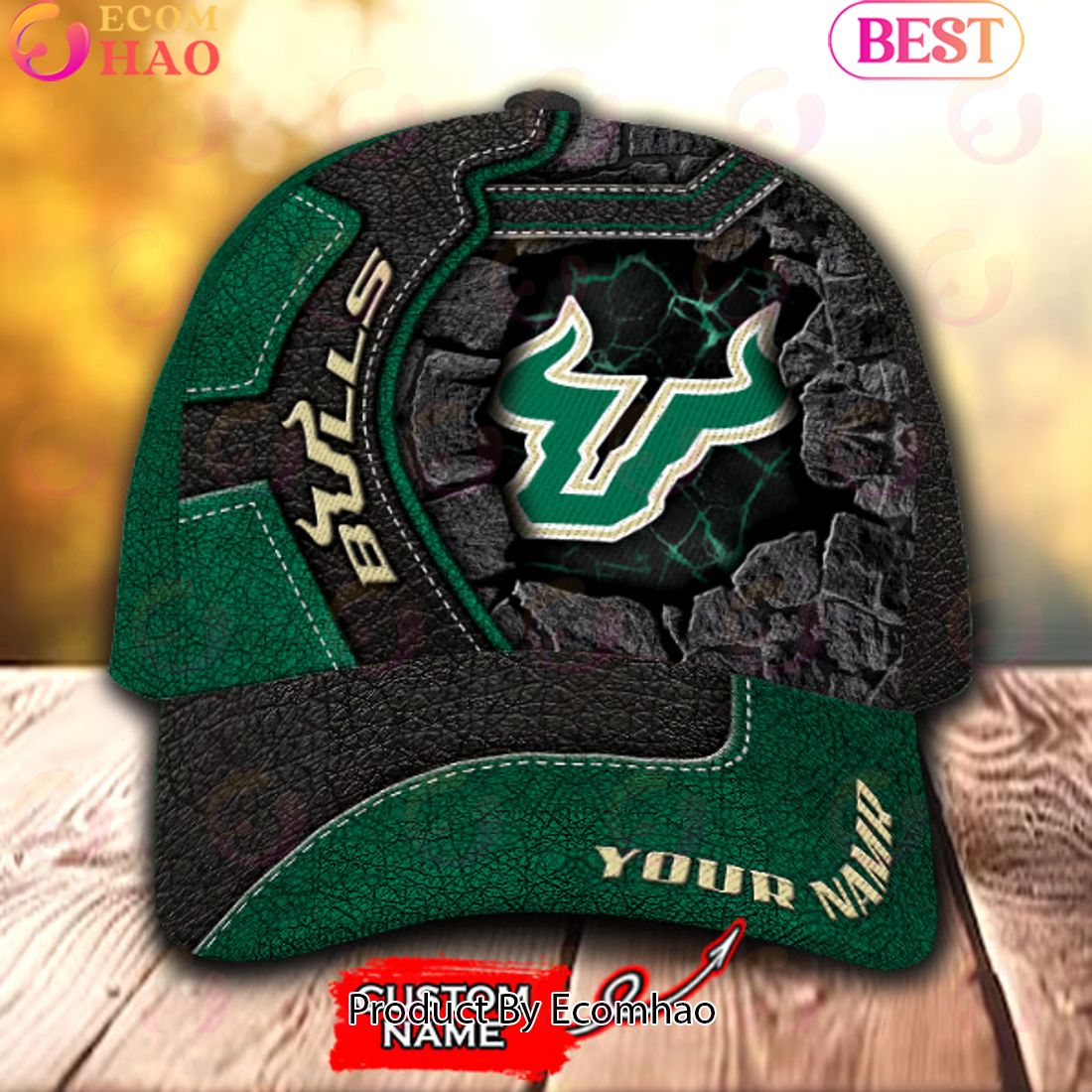 NCAA South Florida Bulls Broken Wall Cap Custom Name