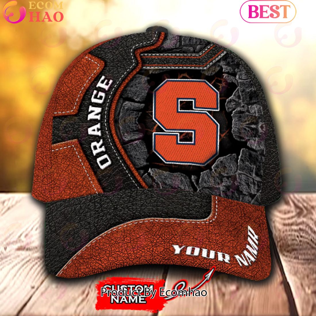 NCAA Syracuse Orange Broken Wall Cap Custom Name