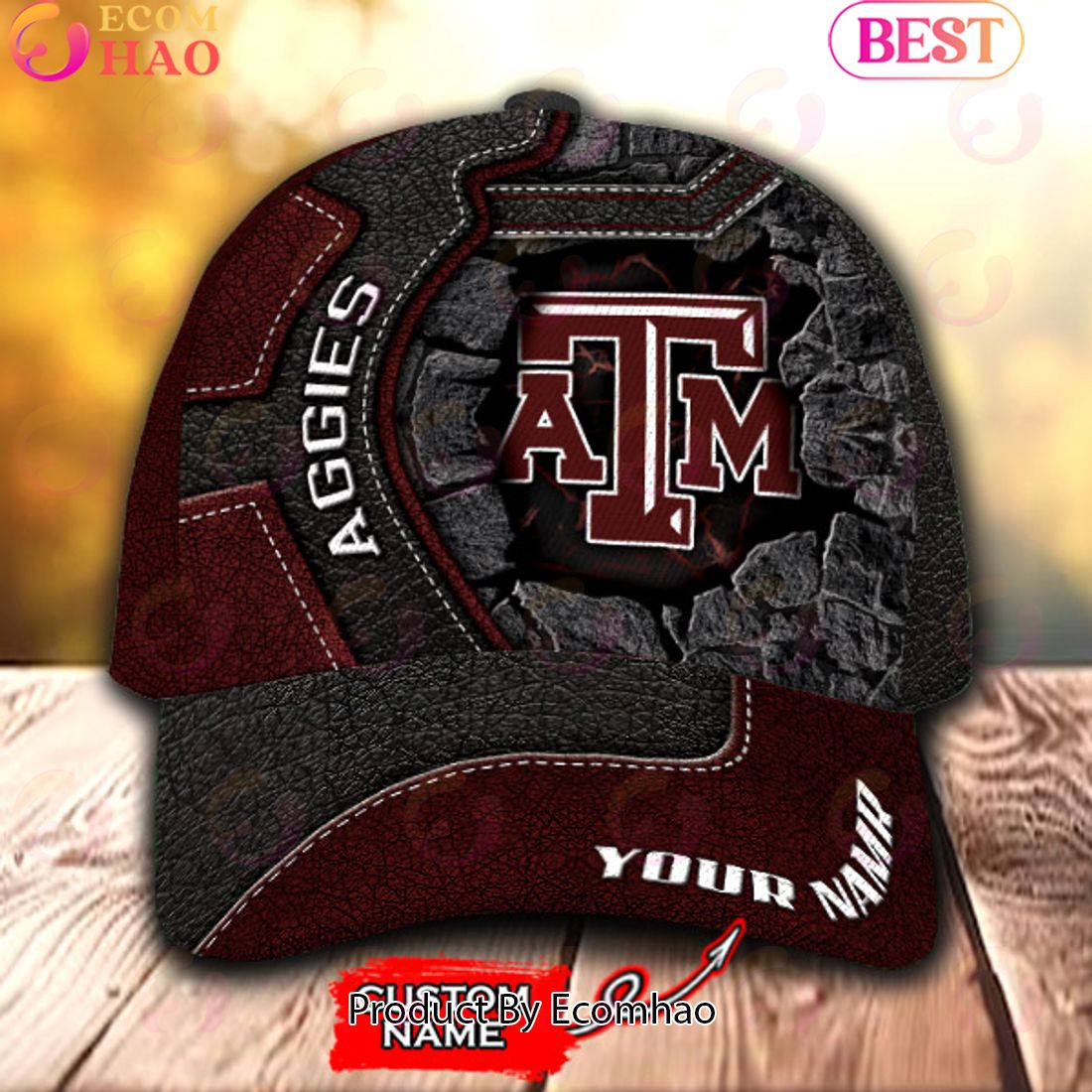 NCAA Texas A&M Aggies Broken Wall Cap Custom Name