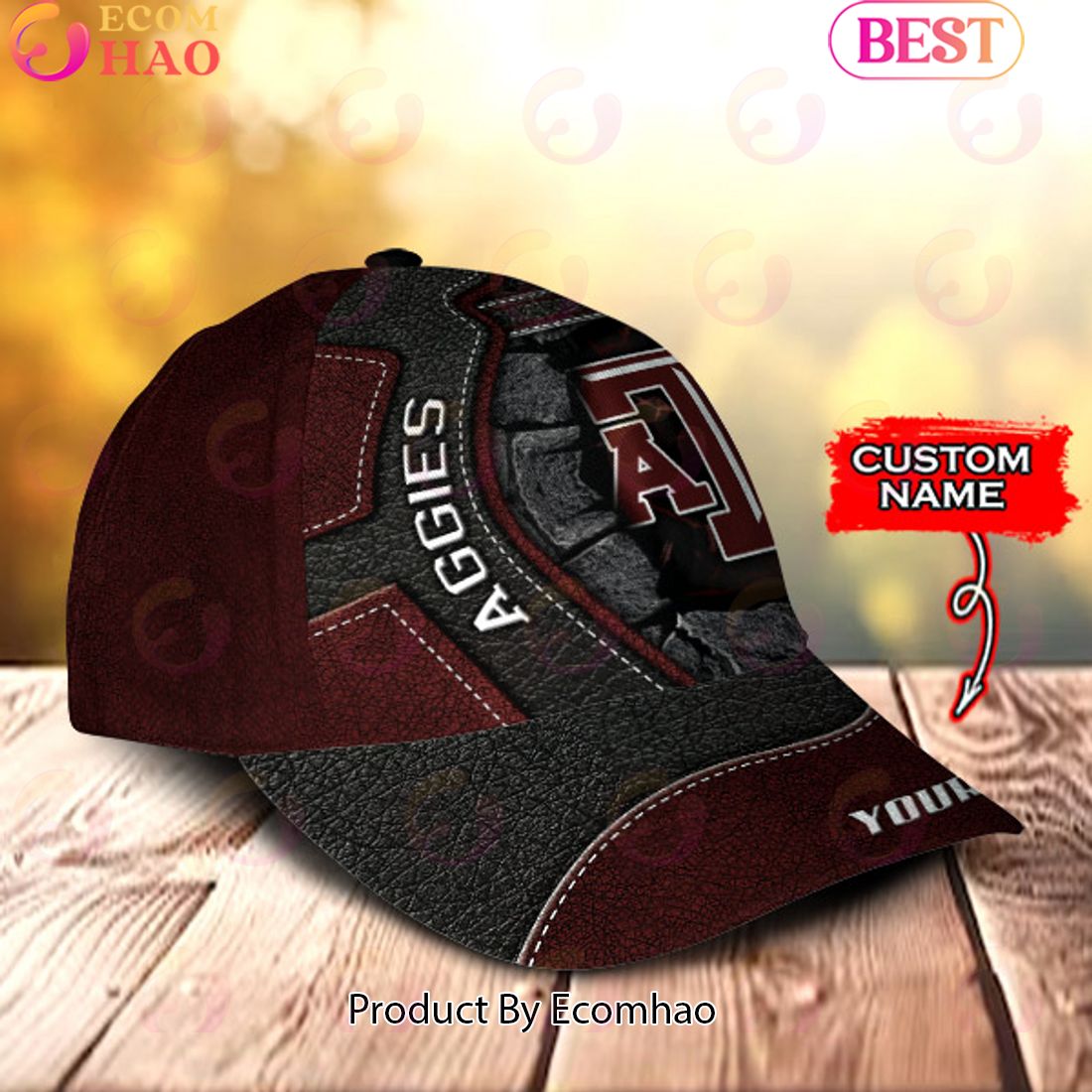 NCAA Texas A&M Aggies Broken Wall Cap Custom Name