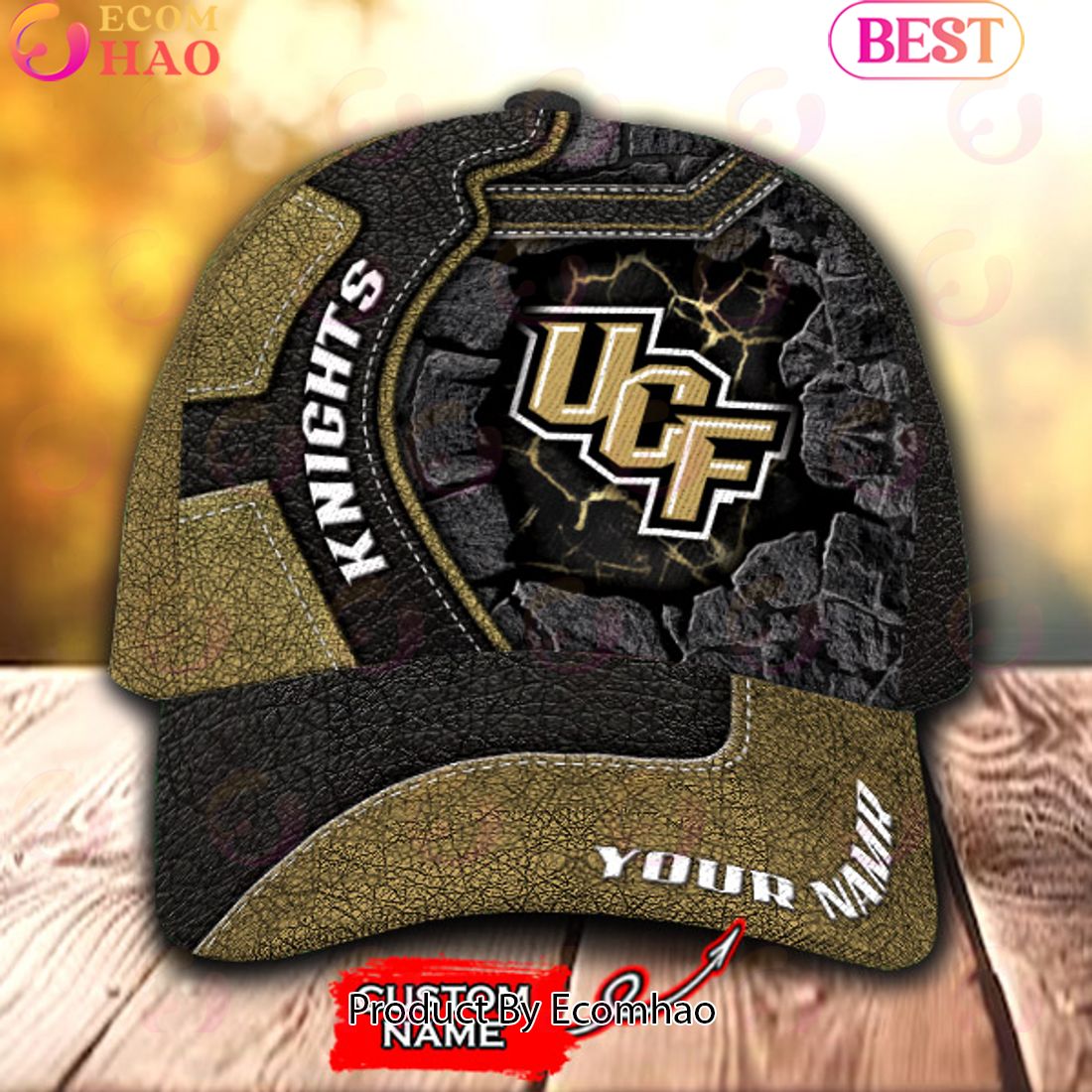 NCAA UCF Knights Broken Wall Cap Custom Name