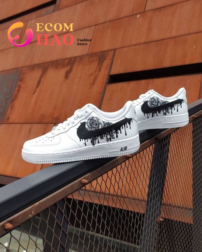 Air Force 1 Custom Rose Black Drips