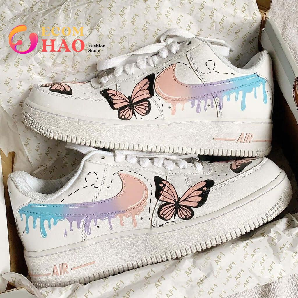 Air Force 1 Personalizado Mariposa Pastel