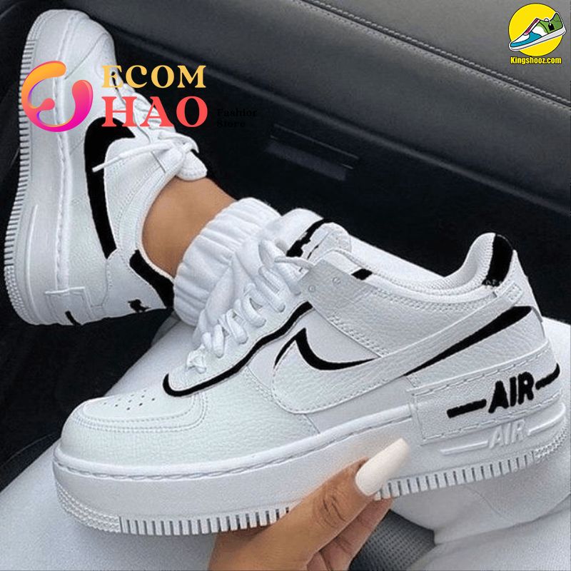 Air Force 1 Shadow White Black Custom