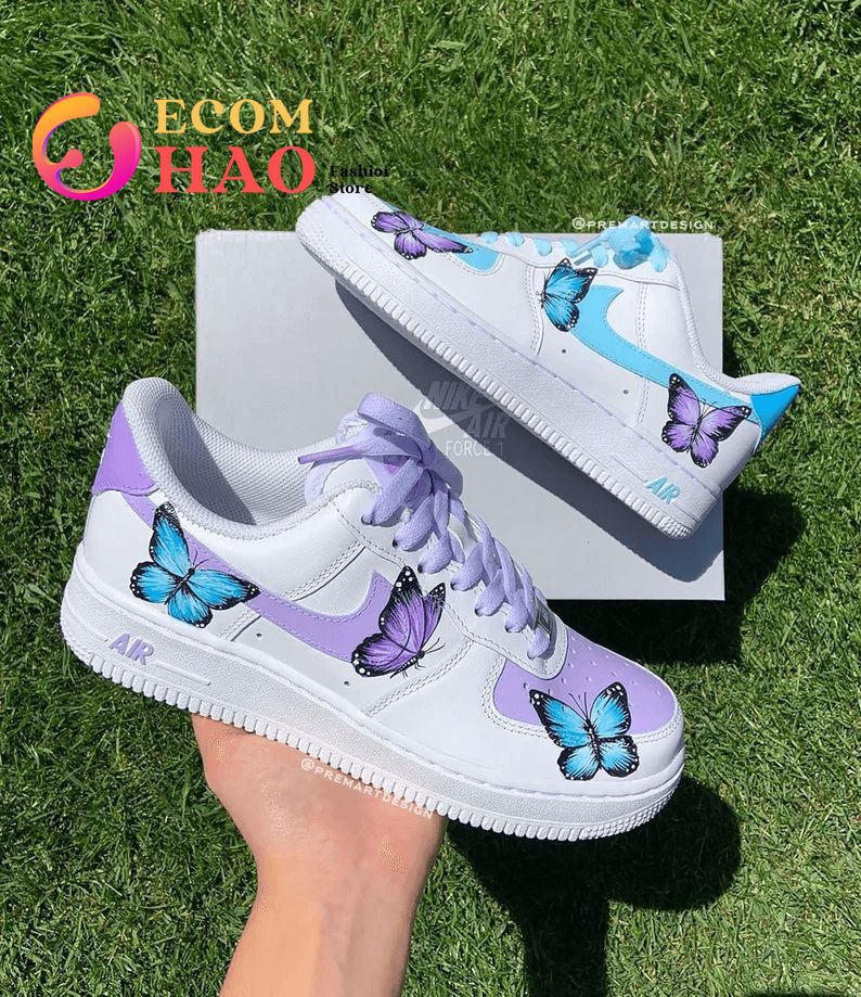 Blue Purple Butterfly Custom Air Force 1