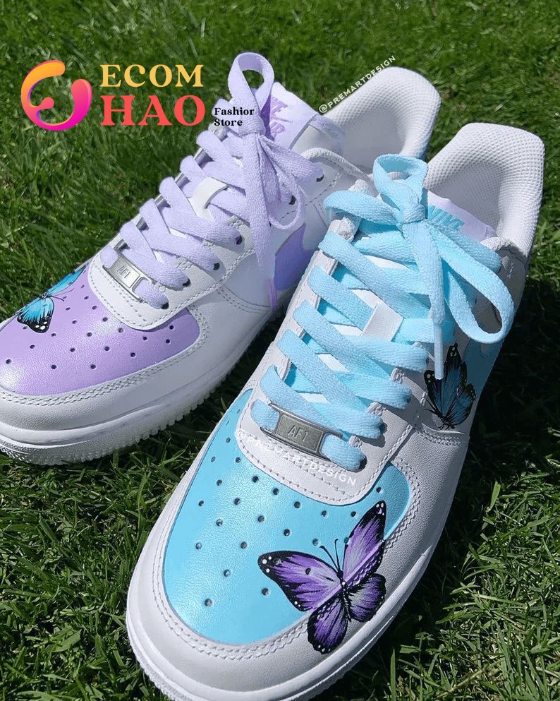 Blue Purple Butterfly Custom Air Force 1