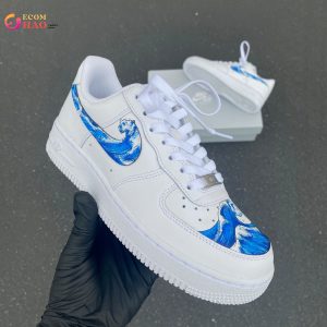 Custom Hand Painted Wave Splash Swoosh Air Force 1 Low