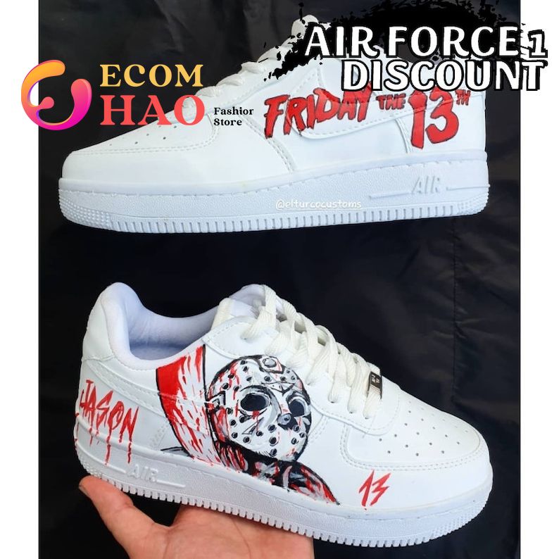 Nike Air Force 1 Ghostface Custom Sneakers Hand Painted -  in 2023