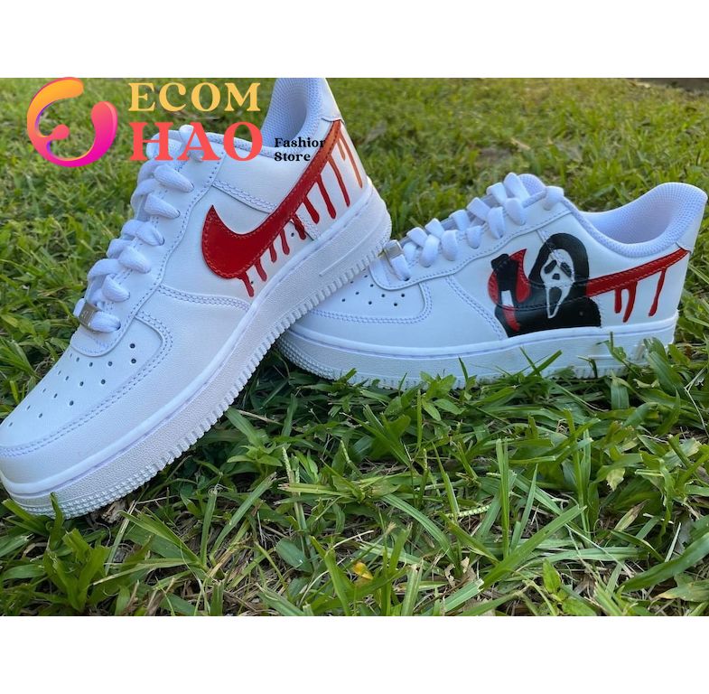 Nike Air Force 1 Ghostface Custom Sneakers Hand Painted -  in 2023