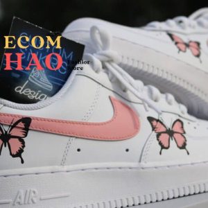 Pink Butterfly Custom Air Force 1 Painted