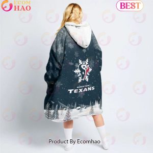 NFL Houston Texans Christmas Oversize Hoodie Sweatshirt Comfy Pullover Blanket