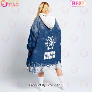 NFL Indianapolis Colts Christmas Oversize Hoodie Sweatshirt Comfy Pullover Blanket