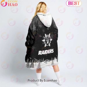 NFL Las Vegas Raiders Christmas Oversize Hoodie Sweatshirt Comfy Pullover Blanket