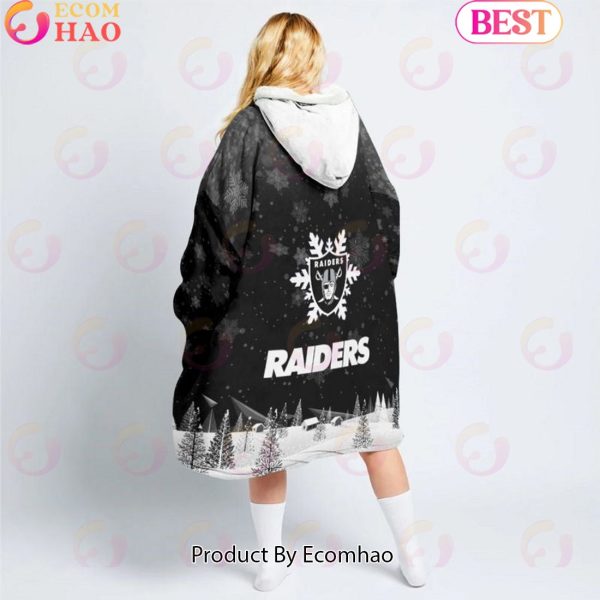 NFL Las Vegas Raiders Christmas Oversize Hoodie Sweatshirt Comfy Pullover Blanket