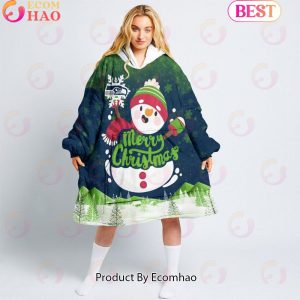 NFL Seattle Seahawks Christmas Oversize Hoodie Sweatshirt Comfy Pullover Blanket