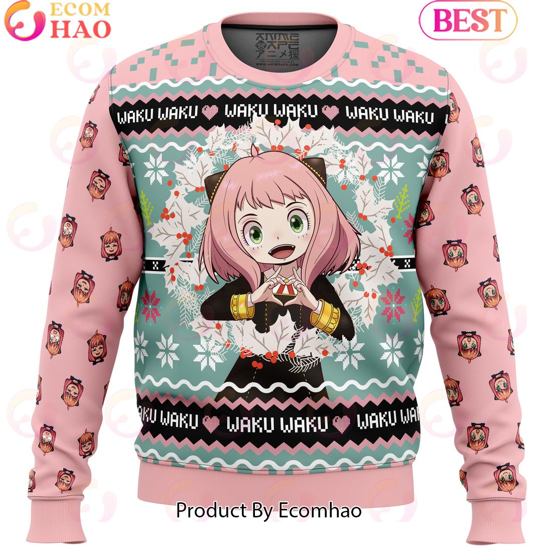 Anya Forger Waku Waku Spy x Family Ugly Christmas Sweater