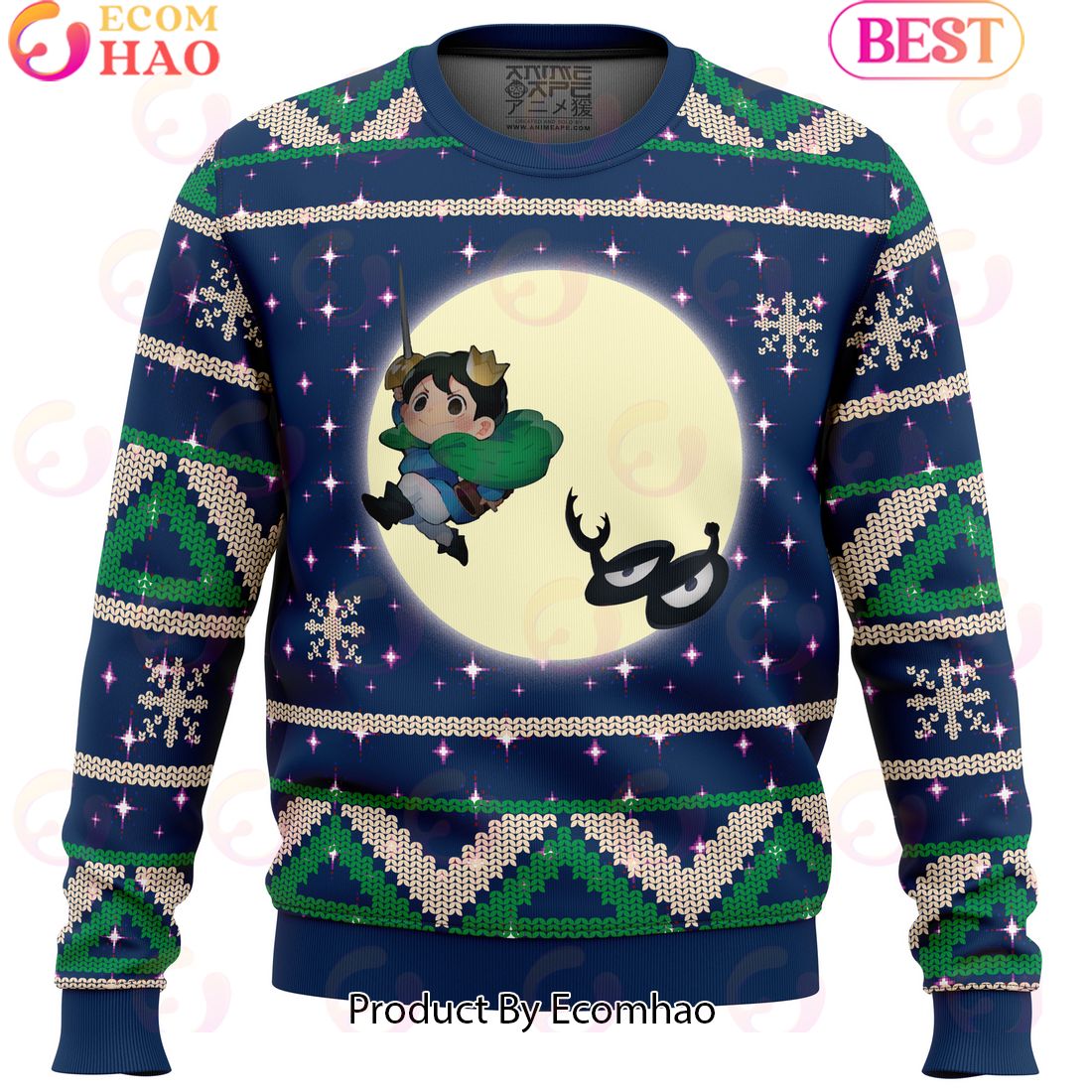 Bojji and Kage Full Moon Ranking of Kings Ugly Christmas Sweater