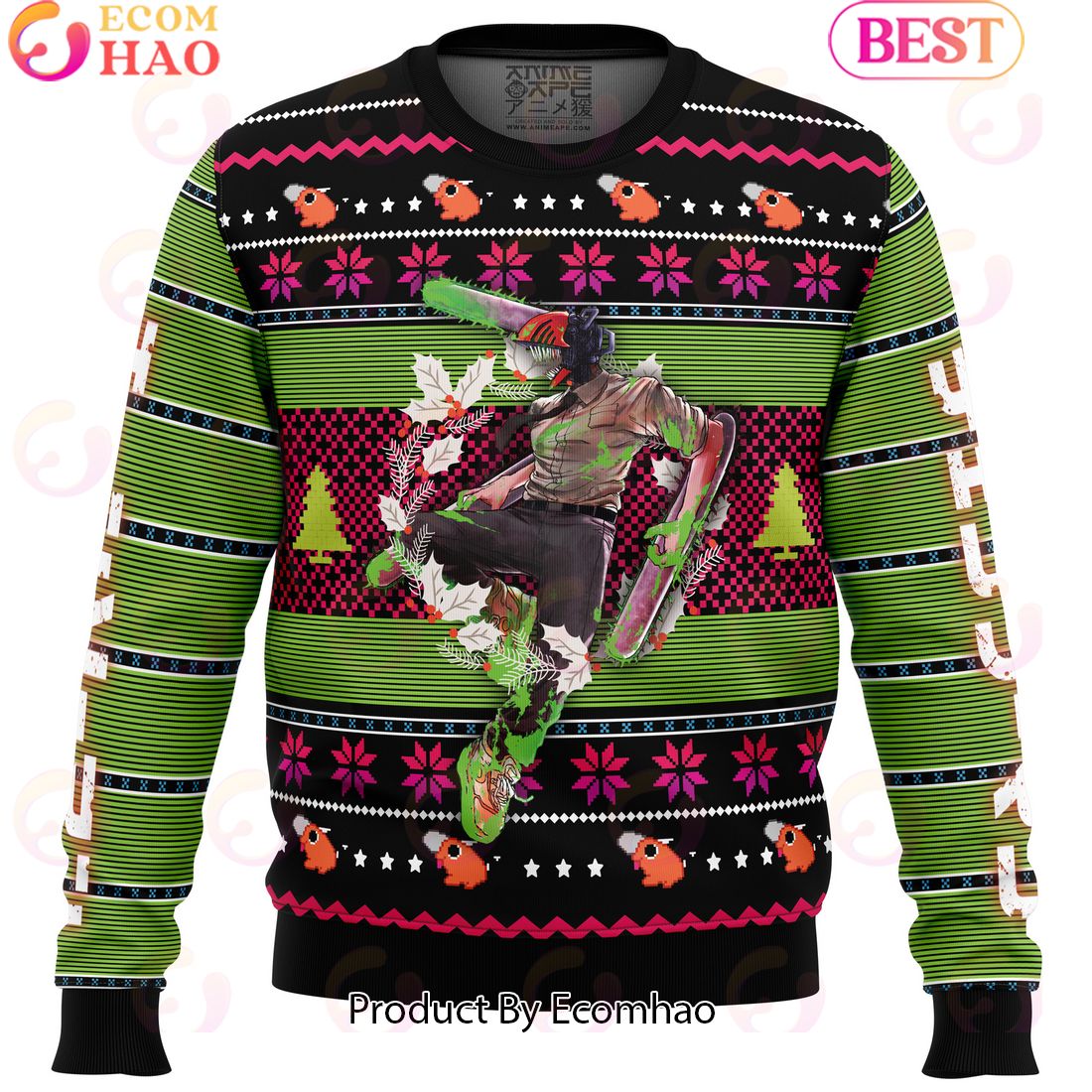 Denji Chainsaw Man Ugly Christmas Sweater