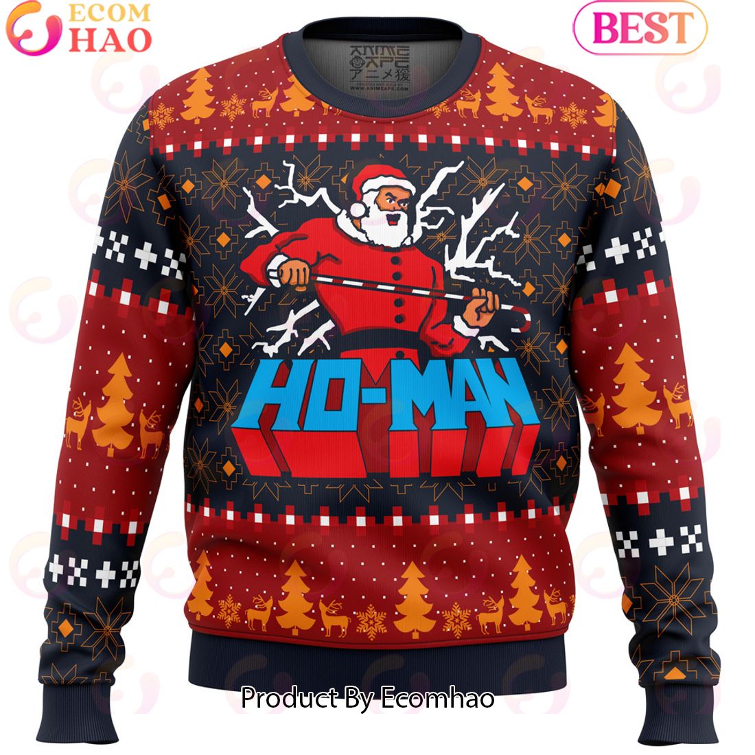 Ho-Man Santa Claus Ugly Christmas Sweater