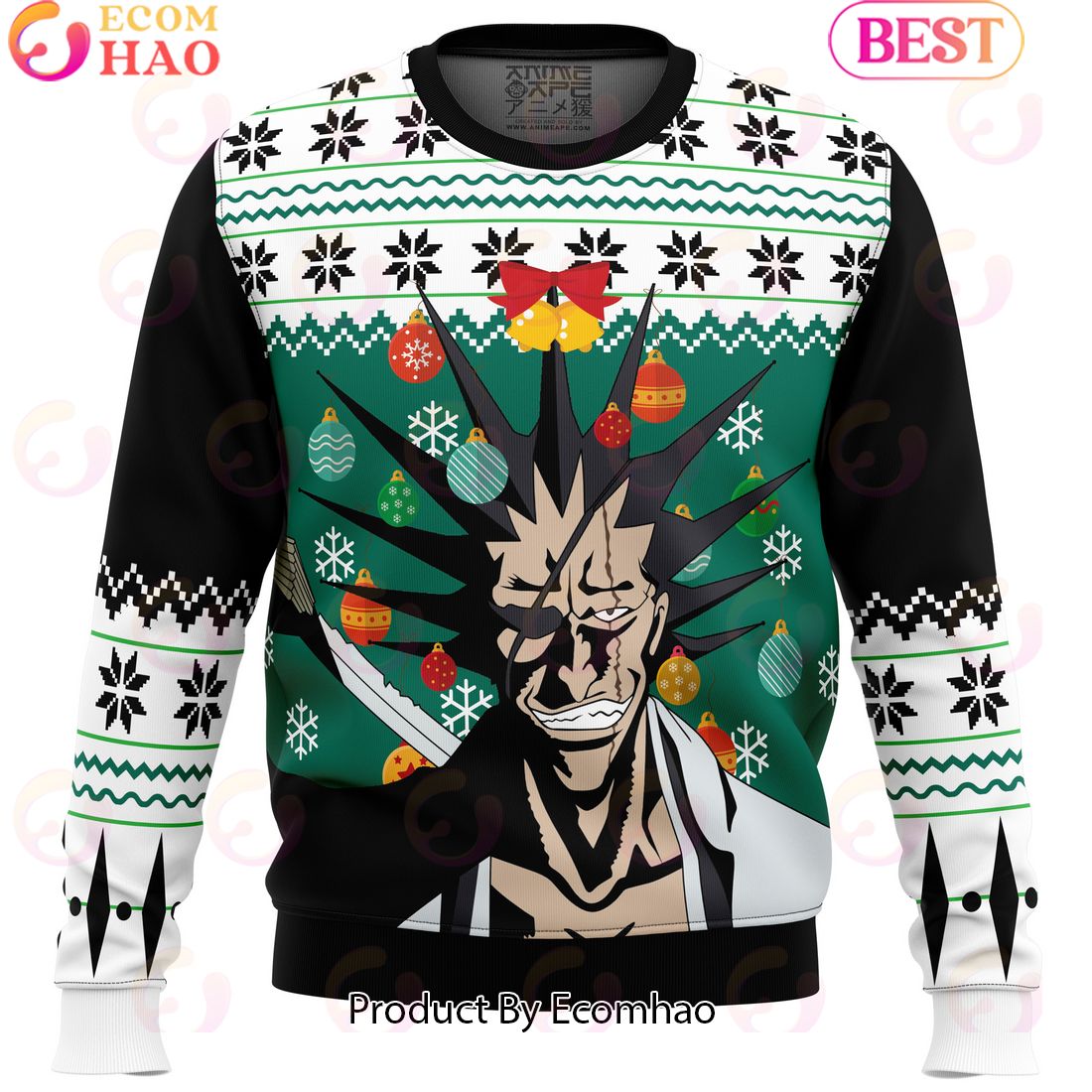 Kenpachi Zaraki Bleach Ugly Christmas Sweater