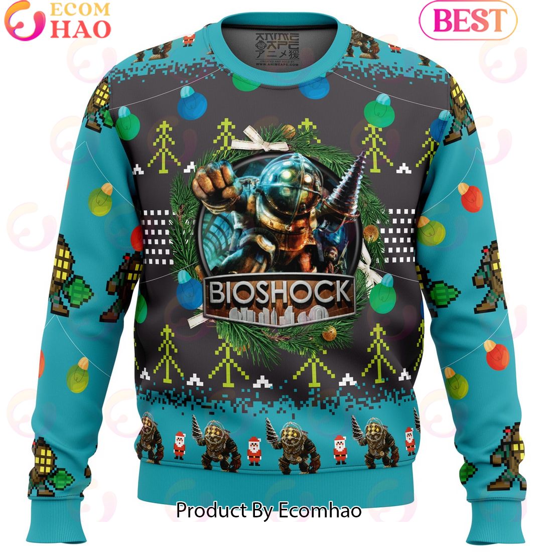 Big Daddy Bioshock v2 Ugly Christmas Sweater