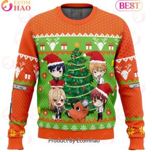 Chibi Chainsaw Man Ugly Christmas Sweater