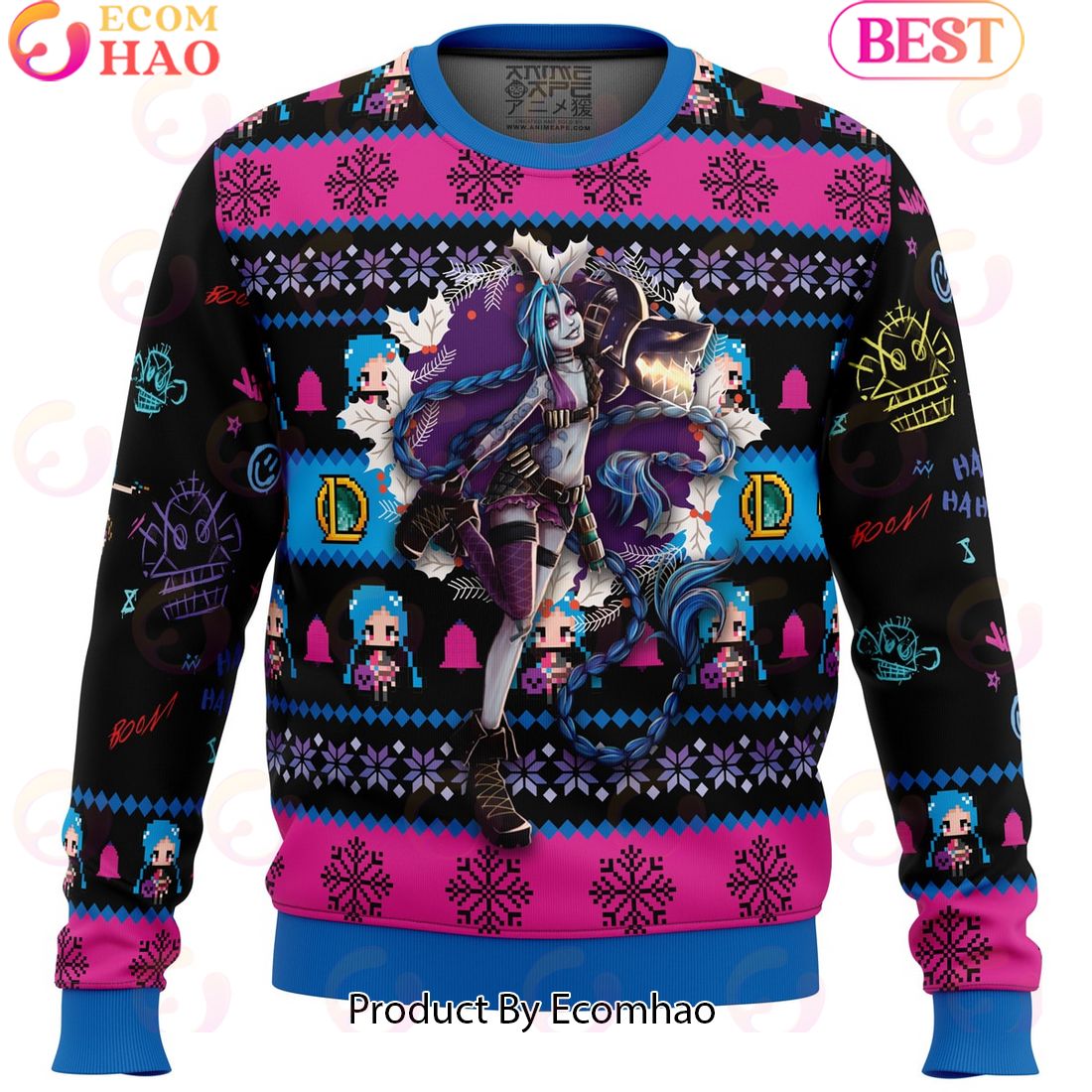 Jinx League of Legends Ugly Christmas Sweater