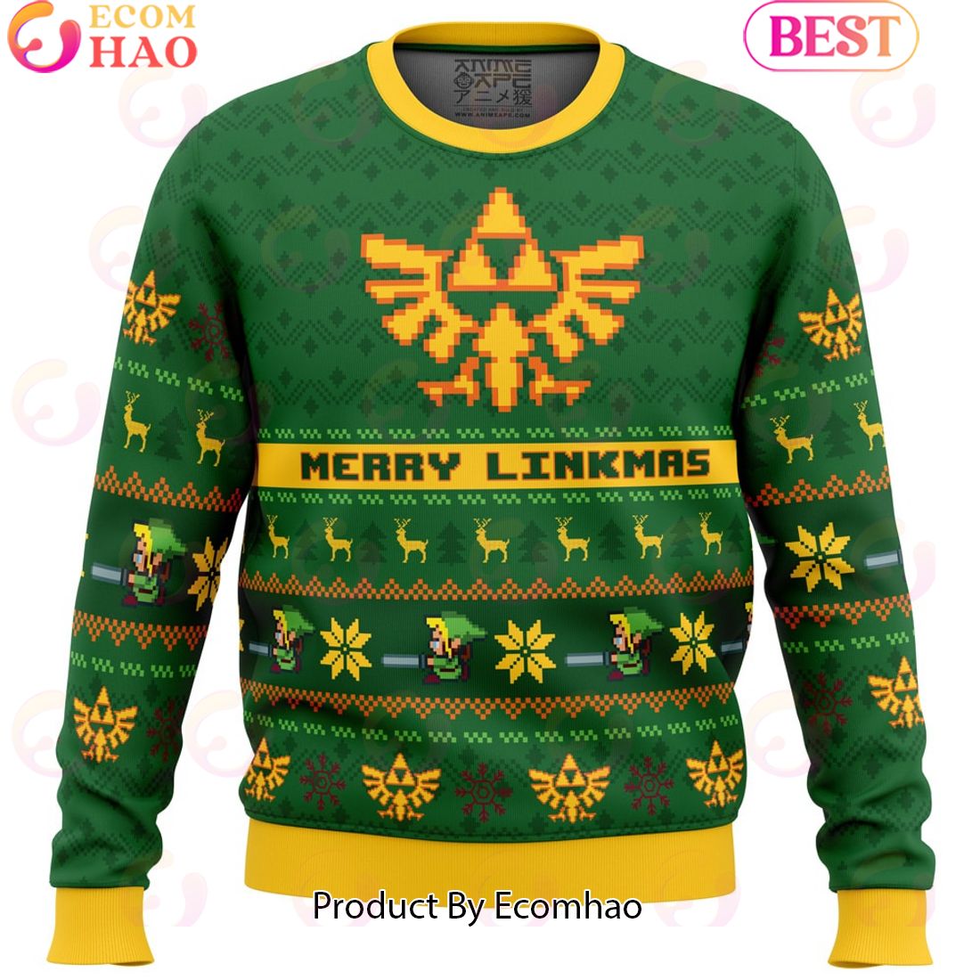 Merry Linkmas Legend of Zelda Ugly Christmas Sweater