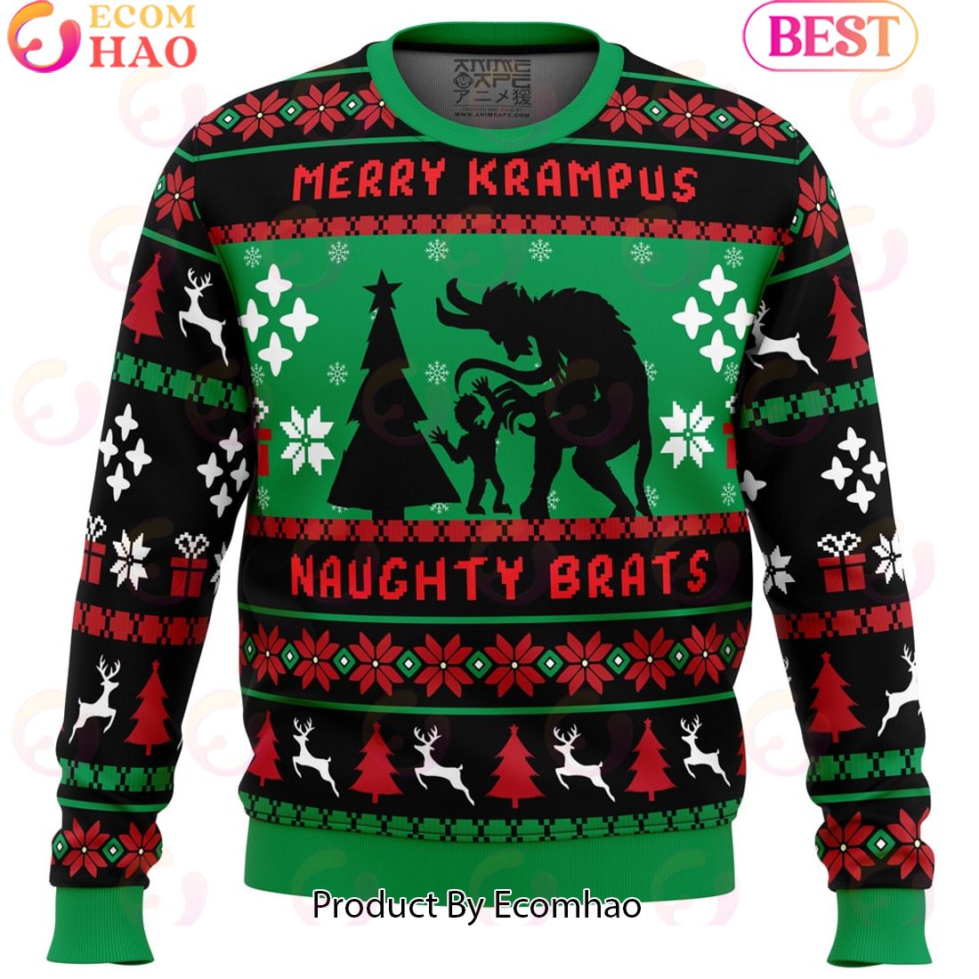 Naughty Brats Krampus Ugly Christmas Sweater