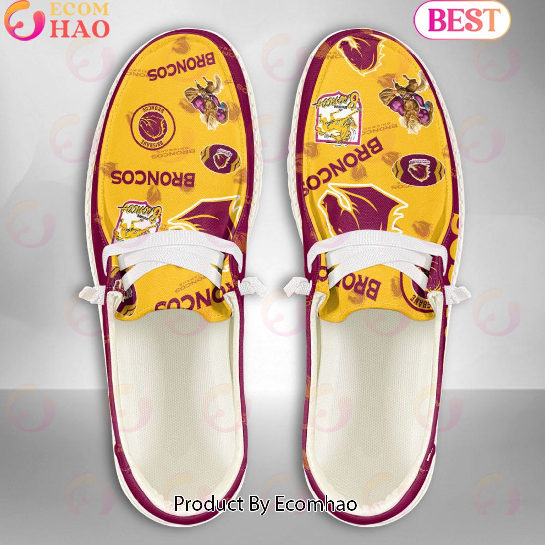 NRL Brisbane Broncos Custom Name Hey Dude Shoes